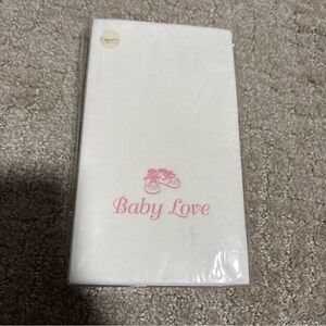 Caspari 14 Ct BABY LOVE guest Napkins Pink